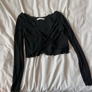 OAK + FORT Black Crop Top